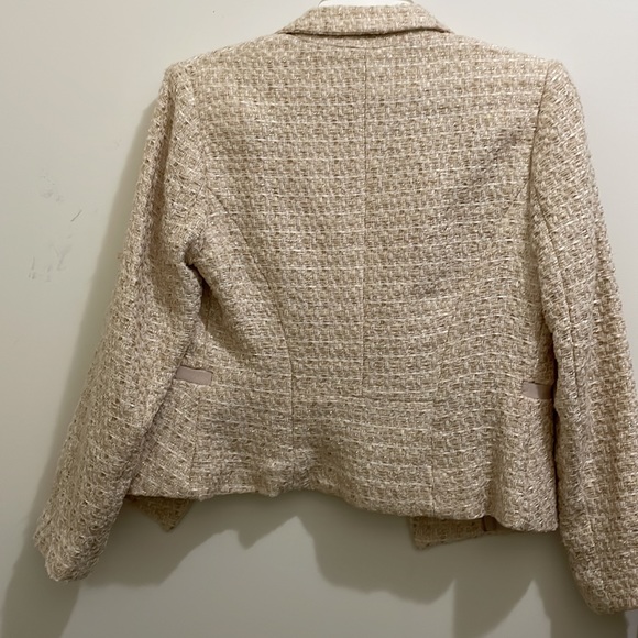 H&M Cream Gold woven blend blazer (sz 10) - Picture 10 of 11